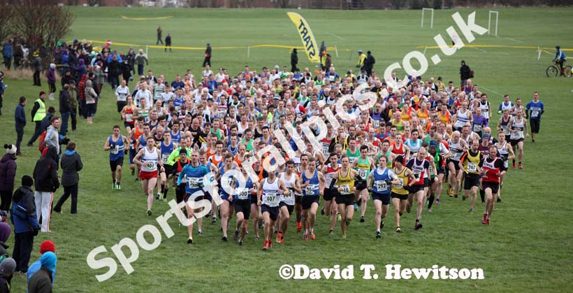 The start of the senior mens North Eastern Cross Country, Champs., Temple Park, South Shields. Photo: David T. Hewitson/Sports for All Pics